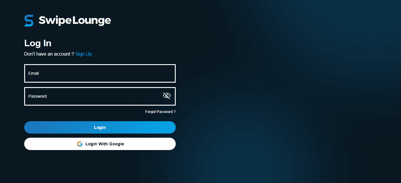 swipe-lounge-login-page