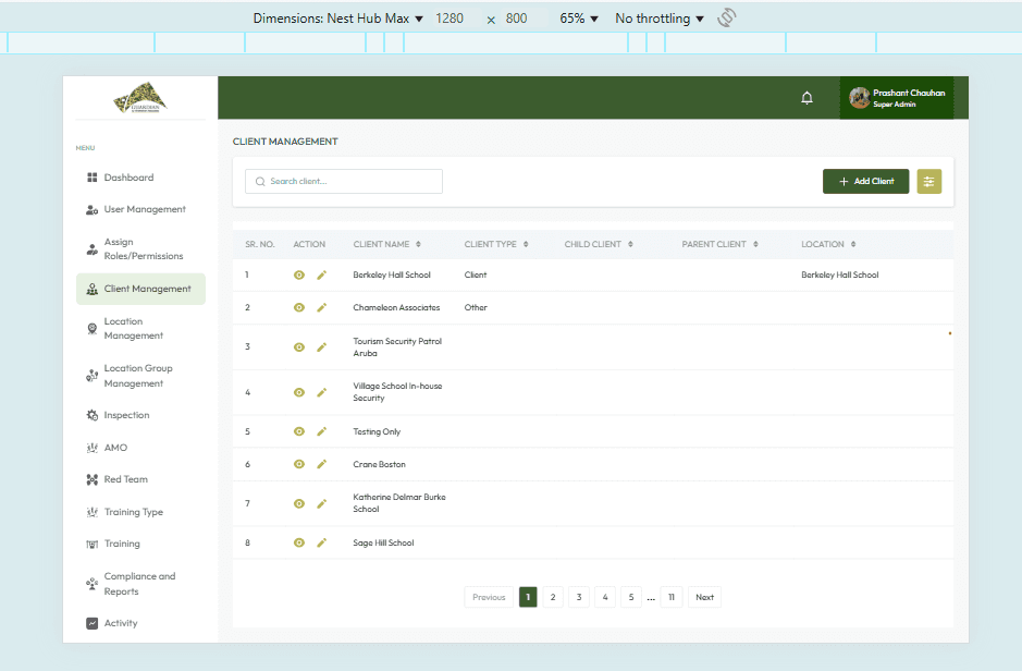 client-management-main-page